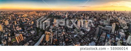 Bangkok Cityscape at Sunset 58986014
