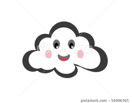 Happy clouds smile for logo design illustrator, 58986365