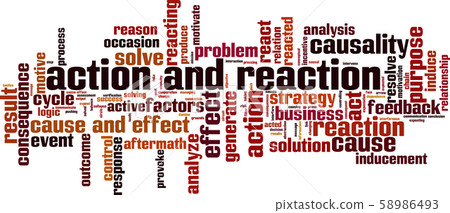 Action and reaction word cloud Action and reaction word cloud 58986493