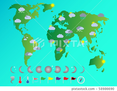 weather icons a vector asset with clouds, rain, design illustration on white background weather icons a vector asset with clouds, rain, design illustration on white background 58986690