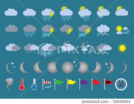 weather icons a vector asset with clouds, rain,  design illustration on white background 58986691