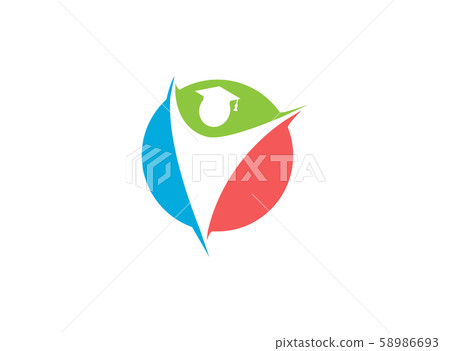 student success open hands inside a circle for logo design illustration on white background student success open hands inside a circle for logo design illustration on white background 58986693