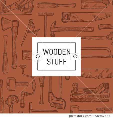 Vector carpentry elements background with place for text illustration 58987487