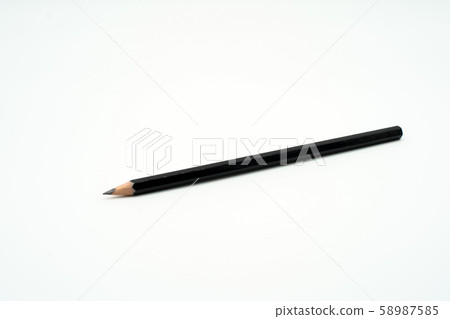 Black wooden pencil isolated on white background 58987585