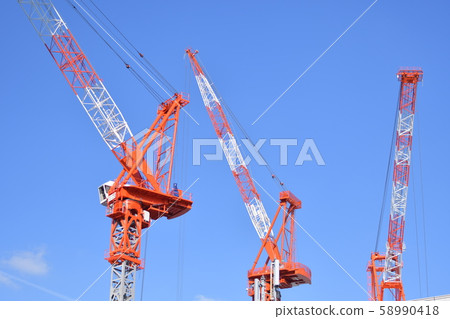 Blue sky and crane 58990418