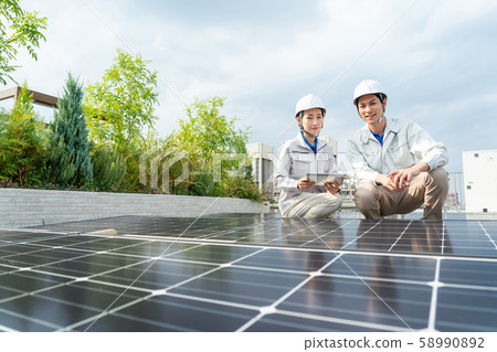 Solar panel, female, female business person 58990892