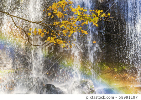 Fukushima Inawashiro, Tatsuzawa Fudo waterfall in autumn season Fukushima Inawashiro, Tatsuzawa Fudo waterfall in autumn season 58991197