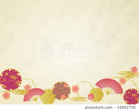 Plum, Folding Fan and Snow Ring Plum, Folding Fan and Snow Ring 58992756