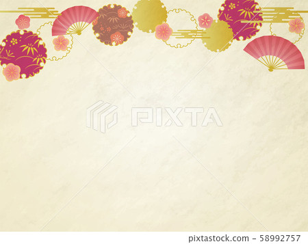 Plum, Folding Fan and Snow Ring 58992757