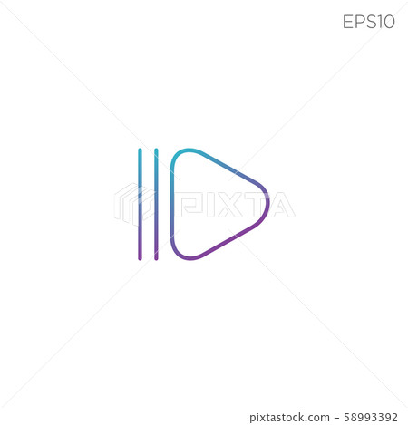 play media icon line style vector illustration 58993392