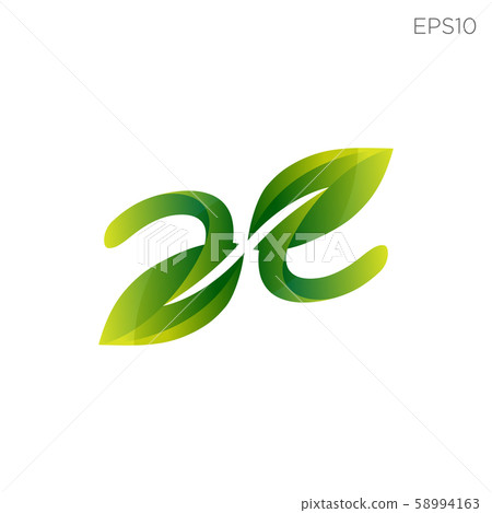 leaf nature initial e logo icon vector element - Stock Illustration ...