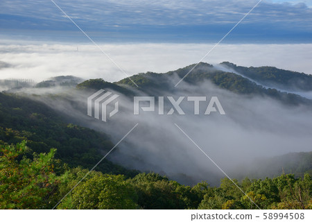 Unkai and Daikoyama Unkai covering the Kanto Plain as seen from Daikoyama 58994508