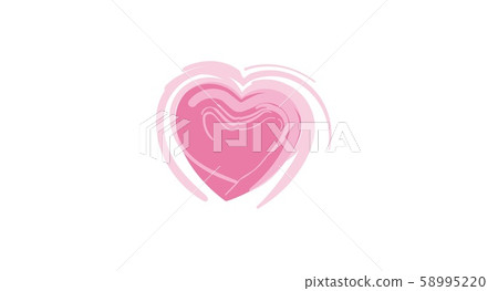 pink heart shape isolated on white background 58995220