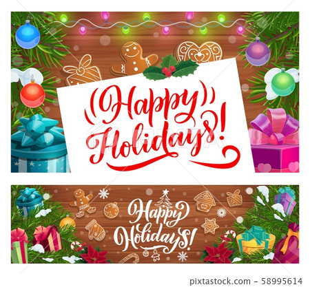 Christmas banners with Xmas gifts and presents Christmas banners with Xmas gifts and presents 58995614