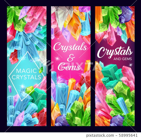 Crystals, gemstones of amethyst, diamond, quartz Crystals, gemstones of amethyst, diamond, quartz 58995641