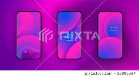 Download Smartphone Frame With Fluid Glowing Mockup Stock Illustration 58996384 Pixta