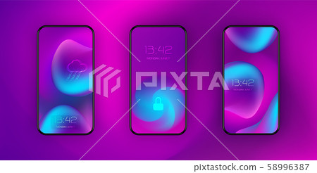 Download Smartphone Fluid Glowing Mockup Notch Display Stock Illustration 58996387 Pixta