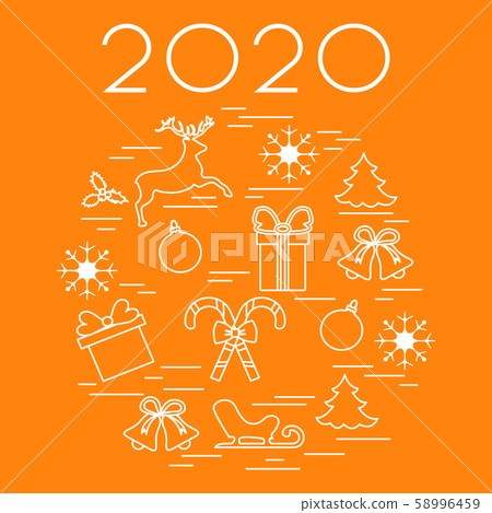 New Year 2020, Merry Christmas vector illustration New Year 2020, Merry Christmas vector illustration 58996459