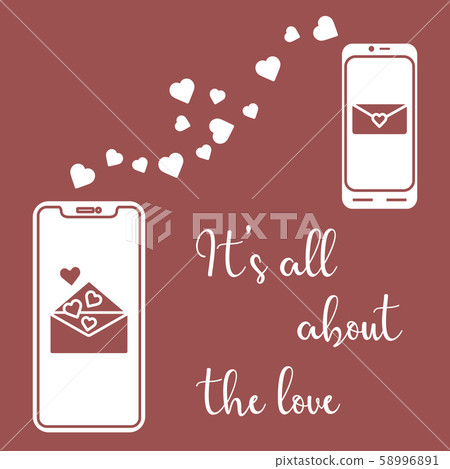 Mobile phones, heart, love correspondence, message Mobile phones, heart, love correspondence, message 58996891