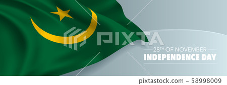 Mauritania independence day vector banner, greeting card. 58998009
