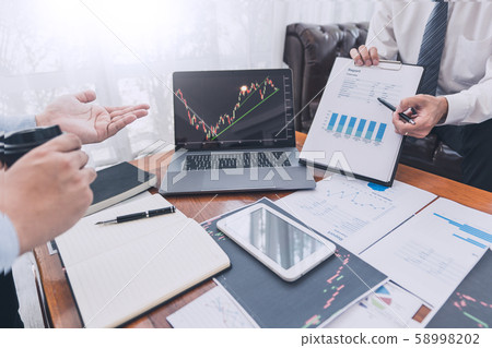 Working business man, team of broker or traders Working business man, team of broker or traders 58998202