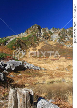 View of the Central Alps from late fall Senjojiki curl 58998325