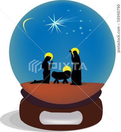 glass ball with the holy family inside glass ball with the holy family inside 58998790
