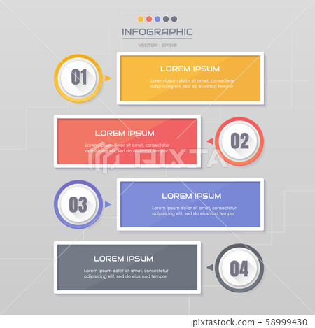 Infographics design template with icons, process Infographics design template with icons, process 58999430