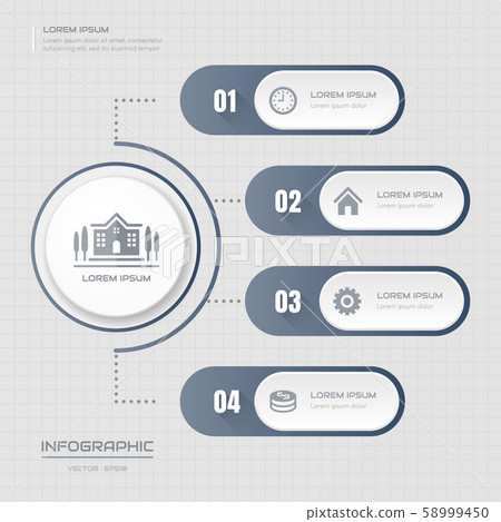 Infographics Circle design template with icons, 58999450