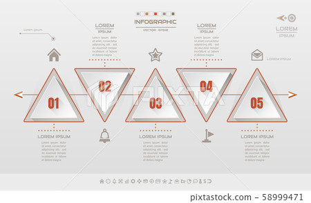Infographics design template with icons, process 58999471