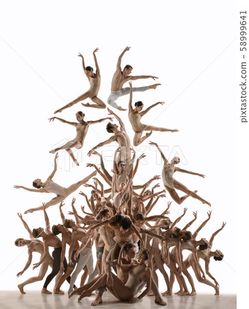 The group of modern ballet dancers. Contemporary art ballet 58999641