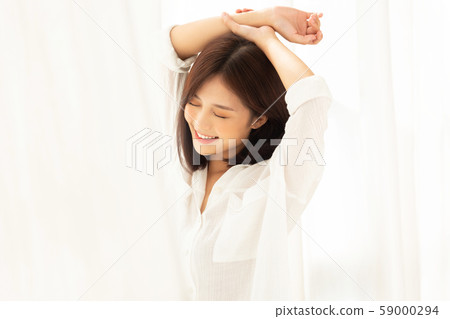Female lifestyle waking up Female lifestyle waking up 59000294