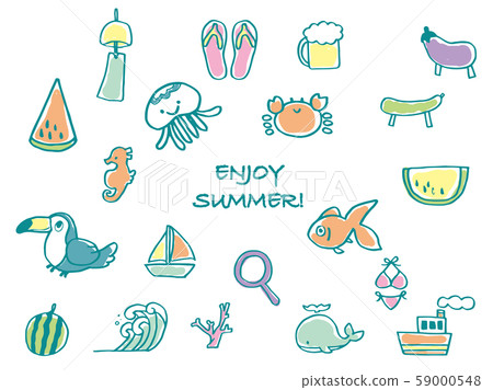 Hand-drawn summer image icon Hand-drawn summer image icon 59000548