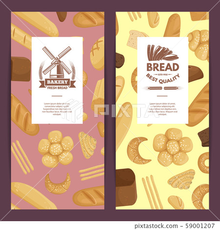 Vector cartoon bakery elements flyer templates illustration 59001207