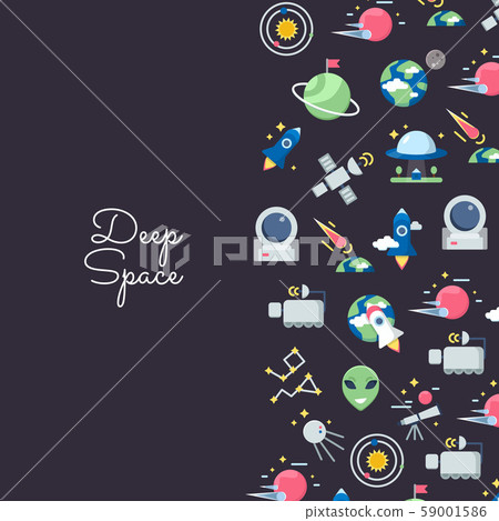 Vector flat space icons background with place... - Stock Illustration ...