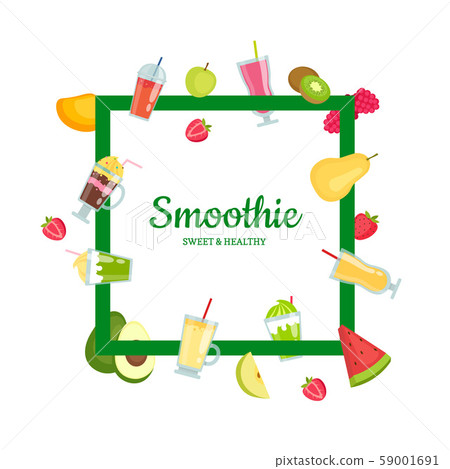 Vector flat smoothie elements with place for text illustration Vector flat smoothie elements with place for text illustration 59001691
