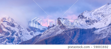 Panoramic view of Swiss Alps sunrise, Switzerland Panoramic view of Swiss Alps sunrise, Switzerland 59001692