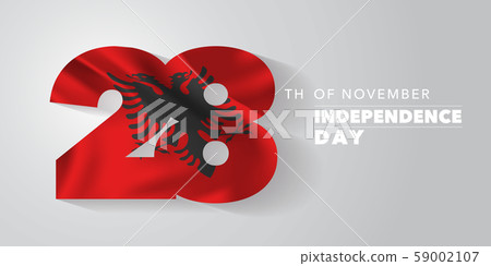 Albania happy independence day vector banner, greeting card 59002107