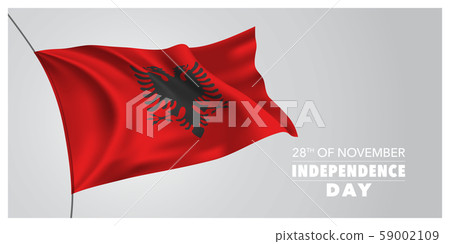 Albania independence day greeting card, banner, horizontal vector illustration 59002109