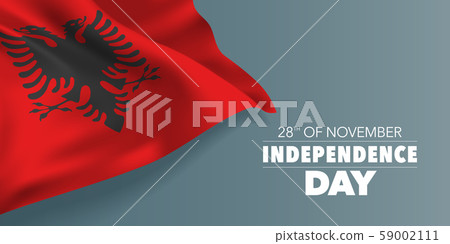 Albania independence day greeting card, banner with template text vector illustration Albania independence day greeting card, banner with template text vector illustration 59002111