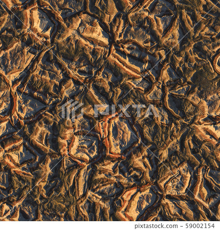 Aerial view from air plane of green nature mountains seamless texture background. 3d illustration 59002154