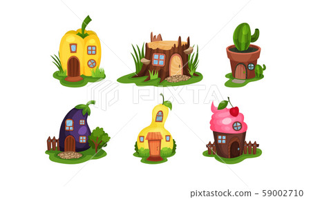 Fairy Village Houses Cartoon Vector Set... - Stock Illustration [59002710]  - PIXTA