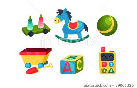 Children Educational Toy Vector Set. Learning Abc Concept 59005320