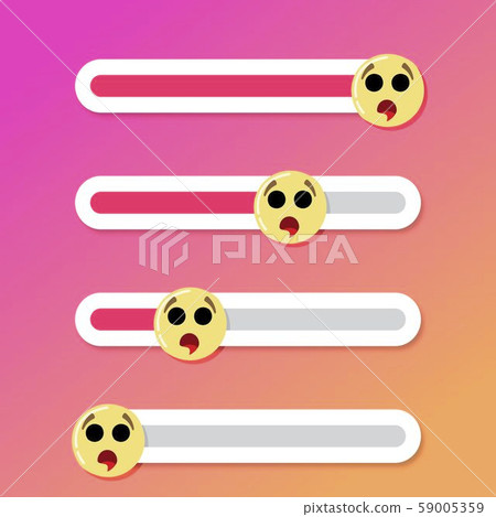 Surprised emoticon slider indicator social media Surprised emoticon slider indicator social media 59005359