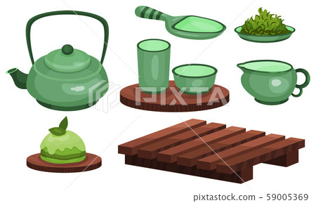 Tea Ceremony Vector Icons Set. Chinese Mate Drinking Process 59005369