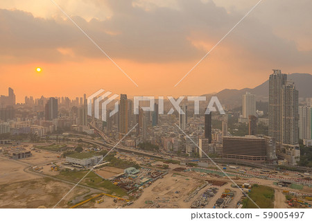 19 Oct 2019, kowloon city district, sunset at fall 19 Oct 2019, kowloon city district, sunset at fall 59005497
