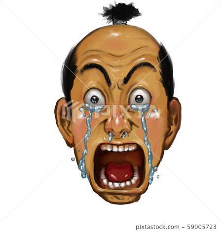 厚塗層，驚喜，張開嘴，禿頭，真實，手繪 59005723