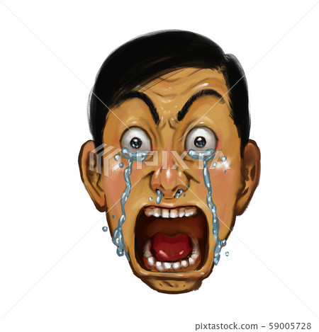 厚塗層,驚喜,張開嘴,禿頭,真實,手繪 厚塗層,驚喜,張開嘴,禿頭,真實,手繪 59005728