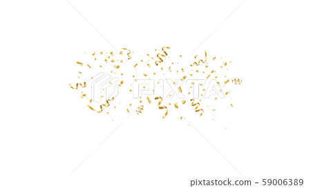 Golden curved confetti isolated on transparent background. Confetti burst. Festive vector 59006389