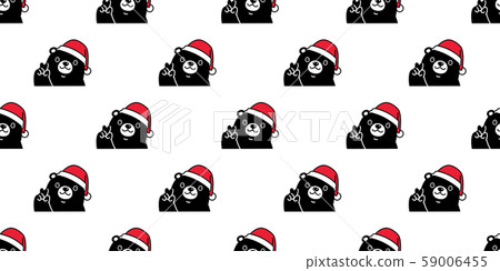 bear seamless pattern Christmas vector Santa… - Stock Illustration